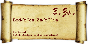 Bodócs Zsófia névjegykártya