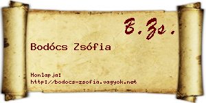Bodócs Zsófia névjegykártya